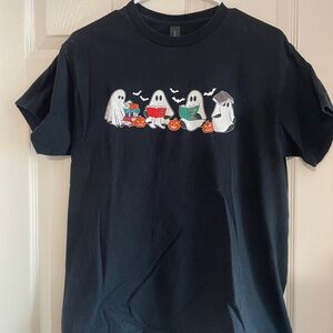 Black Halloween Ghost T-Shirt